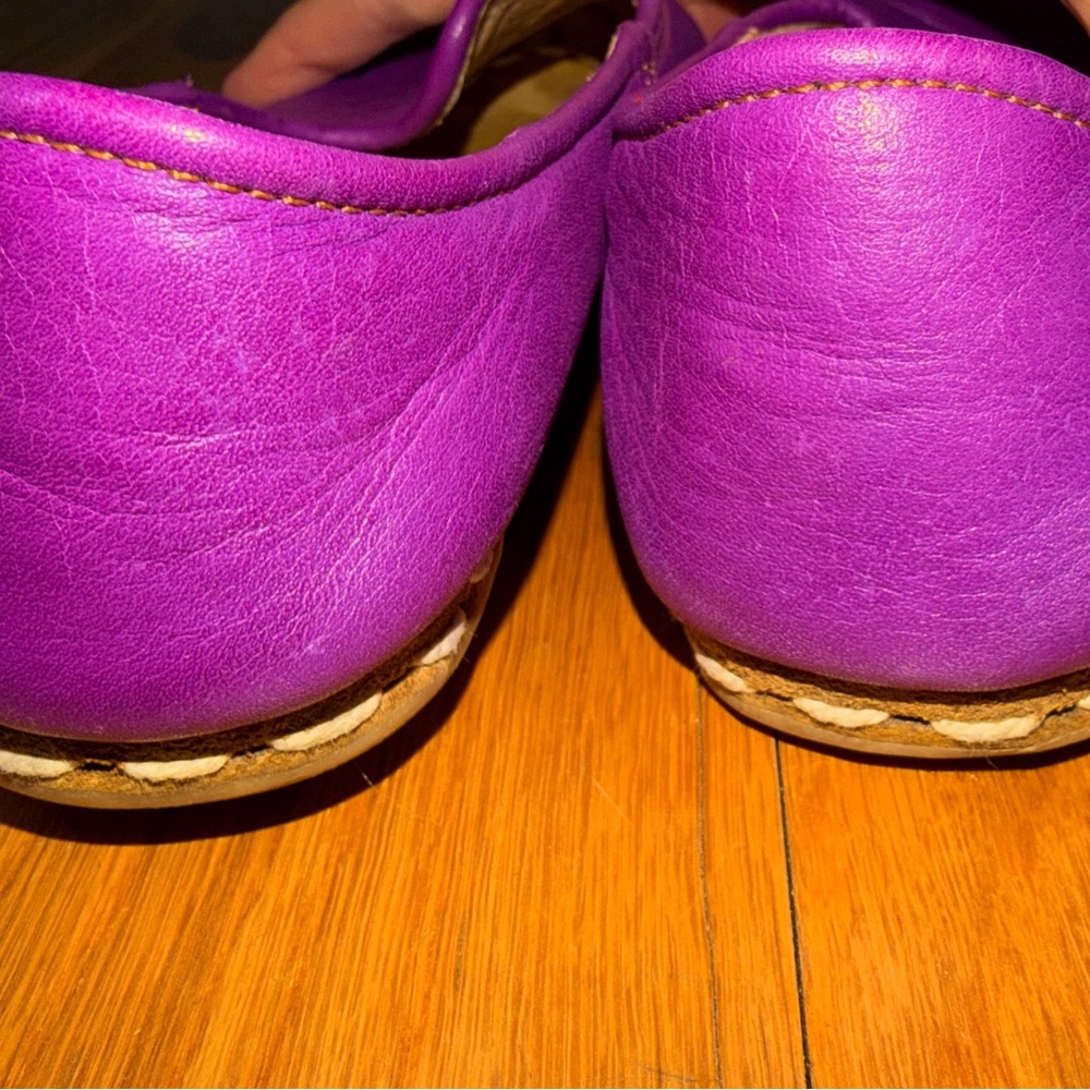 Sabah Women's Leather Slip On Shoes in Vibrant Purple - Picture 4 of 4